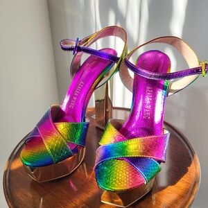 Azalea Wang Rainbow Platform Heels Size 8